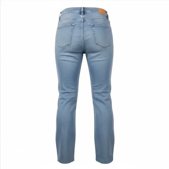 New With Tags MoCo14W Women's High Rise Wide Leg Jeans Raw Hem Tummy Control - Picture 3 of 14